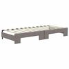 vidaXL Slaapbank met onderschuifbed en lades 80x200 cm stof taupe