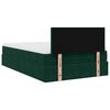vidaXL Bed poef met matras en LED's 120x190 cm fluweel donkergroen