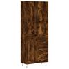 vidaXL Hoge kast 69,5x34x180 cm bewerkt hout gerookt eikenkleurig
