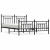 vidaXL Bedframe met hoofd- en voeteneinde metaal zwart 183x213 cm