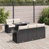 vidaXL 6-delige Loungeset met kussens poly rattan zwart