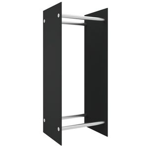 vidaXL Haardhoutrek 40x35x100 cm gehard glas zwart