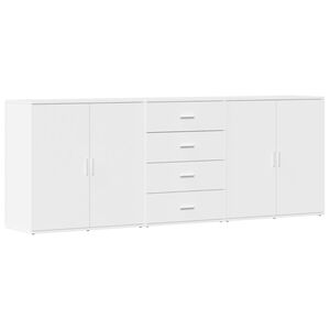 vidaXL Dressoirs 3 st bewerkt hout wit