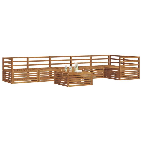 vidaXL Buiten bankenset 7 pcs Naturel Massief Acaciahout