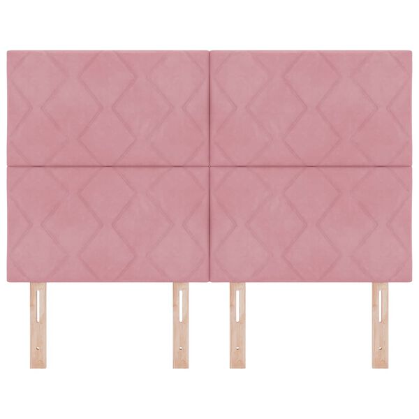 vidaXL Hoofdbord met hoofdeinde Roze 160 cm Fluweel