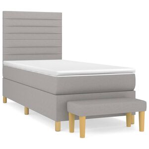 vidaXL Boxspring met matras stof lichtgrijs 80x200 cm