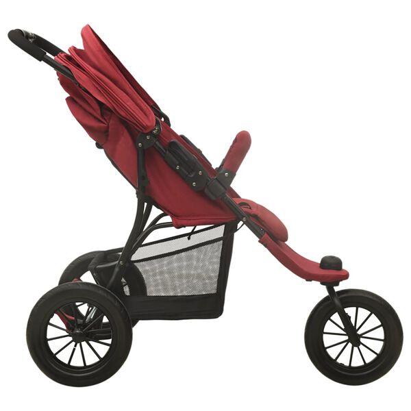 vidaXL Kinderwagen staal rood