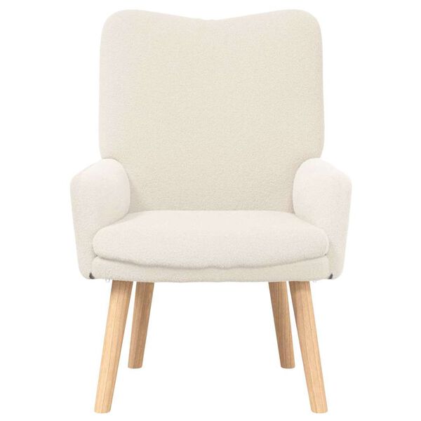 vidaXL Fauteuil Cr&egrave;me 63 x 67 x 94 cm Schapenstof en Triplex