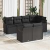 vidaXL Tuin Sofa Set Zwart poly rattan