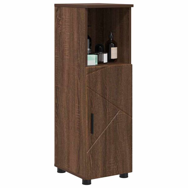 vidaXL Badkamer Kast Bruin Eiken 30 x 35 x 95 cm Bewerkt hout & Metaal