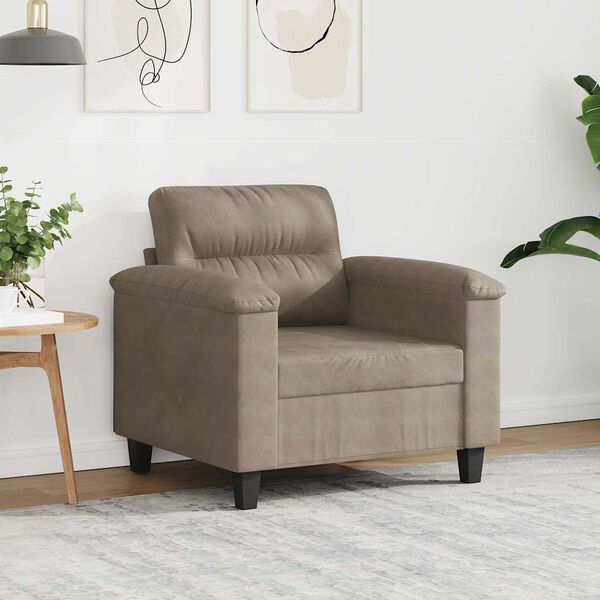 vidaXL Fauteuil 60 cm microvezelstof taupe