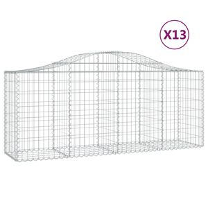 vidaXL Schanskorven 13 st gewelfd 200x50x80/100 cm ijzer