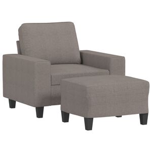 vidaXL Fauteuil met voetenbank 60 cm stof taupe