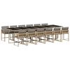 vidaXL 13-delige Tuinset met kussens poly rattan gemengd beige