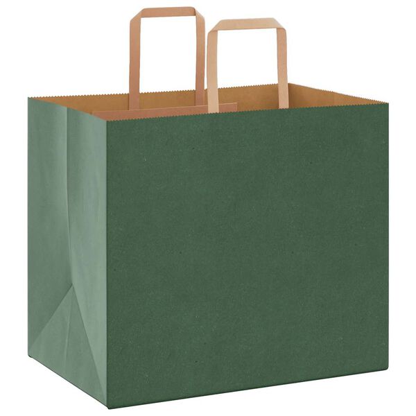 vidaXL Papieren zakken 50 st met hengsels 32x22x28 cm groen