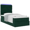 vidaXL Ottoman bed met matrassen en LED's 80x200cm fluweel donkergroen