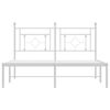 vidaXL Bedframe met hoofdbord metaal wit 140x190 cm