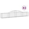 vidaXL Schanskorven 3 st gewelfd 300x30x40/60 cm gegalvaniseerd ijzer