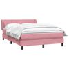 vidaXL Boxspring met matras fluweel roze 160x210 cm