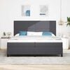 vidaXL Boxspringbed Donkergrijs en Wit 200 x 200 cm Katoen Stof