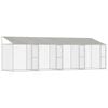 vidaXL Hondenkooi met Dak Zilver 800 x 200 x 256 cm Staal en PE