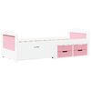 vidaXL Slaapbank met 5 lades zonder matras IRUN 90x200 cm wit en roze