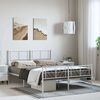 vidaXL Bedframe met hoofd- en voeteneinde metaal wit 135x190 cm
