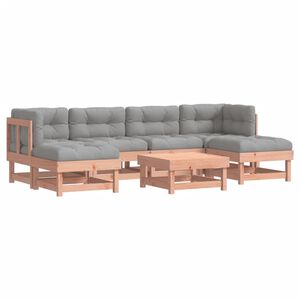 vidaXL 7-delige Loungeset met kussens massief douglashout