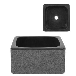 vidaXL Gootsteen 30x30x15 cm riviersteen zwart