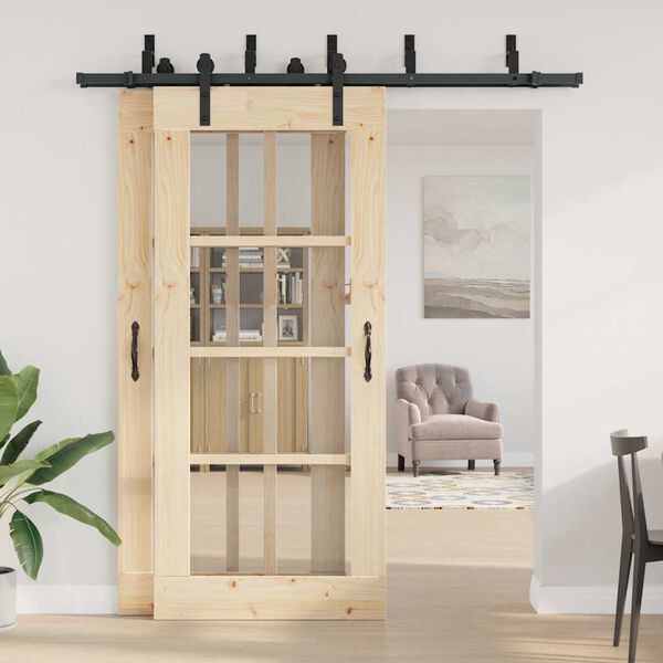 vidaXL Doos met onderdelen voor schuifdeur 200 cm staal zwart