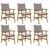vidaXL Tuinstoelen 6 stuks massief acaciahout