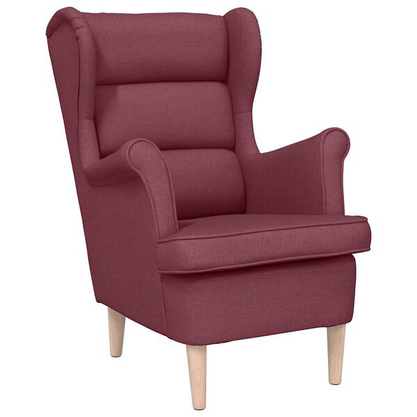 vidaXL Fauteuil 74x84x100 cm stof wijnrood