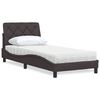 vidaXL Bed met matras stof donkerbruin 90x190 cm