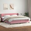 vidaXL Boxspringbed met matrassen 180x220 cm fluweel roze