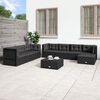 vidaXL 8-delige Loungeset met kussens poly rattan zwart