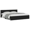 vidaXL Bedframe met hoofdeinde en LED-verlichting zwart 200x200 cm