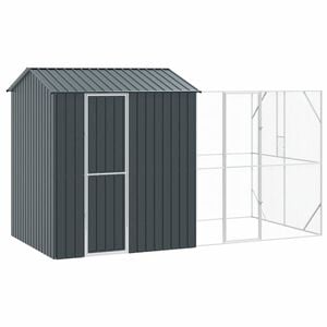 vidaXL Vogelkooi Antraciet 418 x 210 x 247 cm Gegalvaniseerd staal