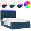 vidaXL Ottoman bed met matrassen en LED's 140x200cm fluweel