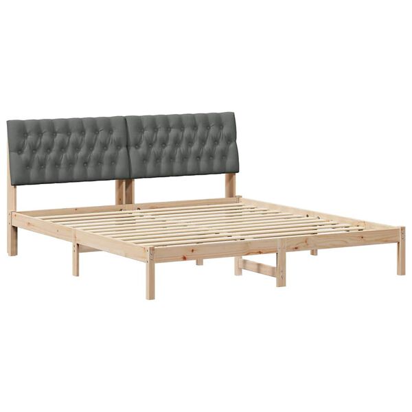 vidaXL Bedframe met Gevoerd Hoofdgedeelte Bruin 180 x 200 cm