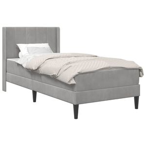 vidaXL Bedframe met matras Lichtgrijs 80 x 200 cm Fluweel