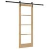 vidaXL Schuifdeur 73,5 x 198,5 cm Massief grenenhout en glas