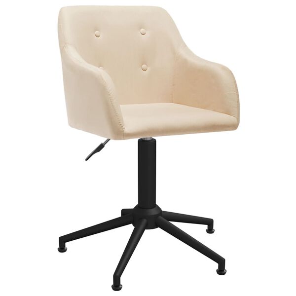 vidaXL Eetkamerstoelen 6 st stof crèmekleurig