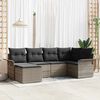 vidaXL Tuin Sofa Set met opslag 6 pcs Grijs poly rattan