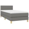 vidaXL Boxspring met matras stof donkergrijs 90x190 cm