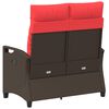 vidaXL Tuinbank Bruin en Rood 105 x 60 x 112 cm Staal en Polyester