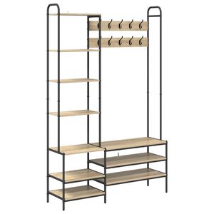 vidaXL Kapstok met schoenenbank Sonoma Eiken 120,5 x 34 x 190 cm