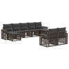 vidaXL Tuinbankenset 9 st Grijs en Donkergrijs poly rattan