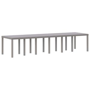 vidaXL Tuinstafel Lichtgrijs 350 x 100 x 74 cm poly rattan