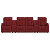 vidaXL Massagestoel 4-zits verstelbaar met bekerhouders stof wijnrood