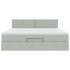 vidaXL Ottoman bed met matras 180x200cm fluweel lichtgrijs